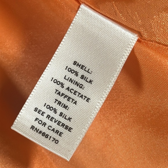 Anthropologie Moulinette Soeurs Crane Silk Halter Dress Tangerine Orange size 4 - Picture 6 of 16